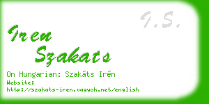 iren szakats business card