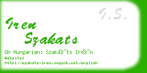 iren szakats business card